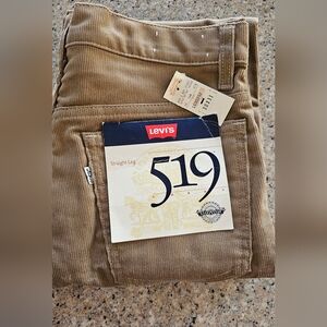 Vintage LEVIS 519 Corduroy Tan Straight Leg Pants 30X31 NWT